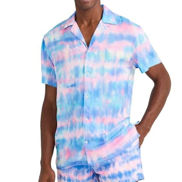 NEW Chubbies Men's XXL 2XL The Mr. Cool Rayon Tie Dye Sunday Shirt Button Front - Picture 4 of 4